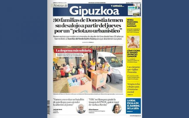Portada de NOTICIAS DE GIPUZKOA del 27 de noviembre de 2022