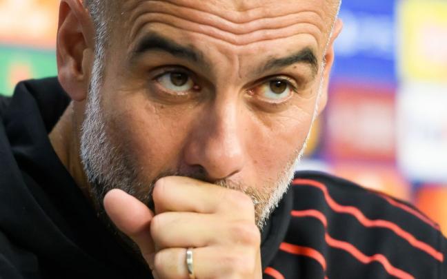 El entrenador del Manchester City, Pep Guardiola El entrenador del Manchester City, Pep Guardiola