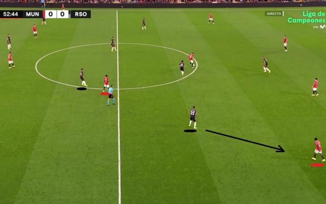 Captura de pantalla correspondiente al partido que la Real disput&oacute; en Manchester.