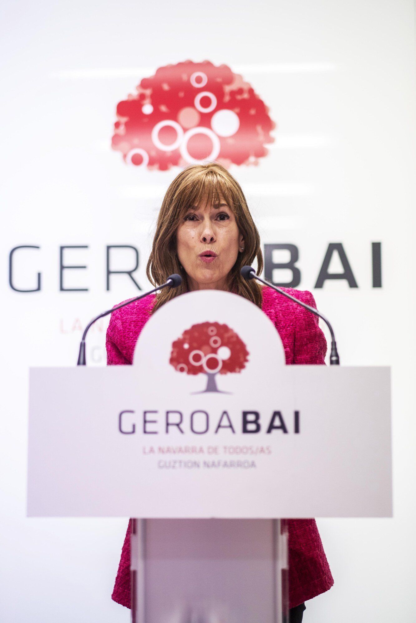 Barkos, en un momento de su comparecencia.