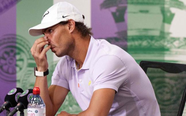 Rafa Nadal en una comparecencia.