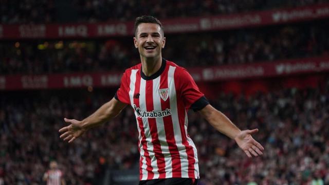 Gorka Guruzeta celebra el segundo gol ante el Valladolid. Gorka Guruzeta celebra el segundo gol ante el Valladolid.