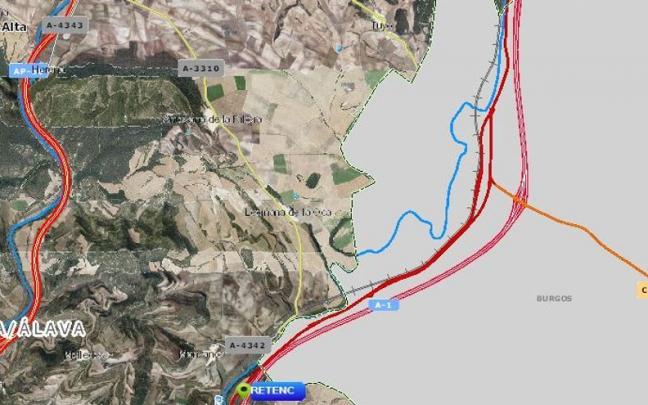 Retenciones en Armi&ntilde;on, sentido Burgos.
