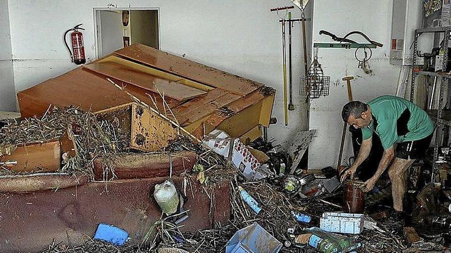 Daños ocasionados por la riada en una vivienda.