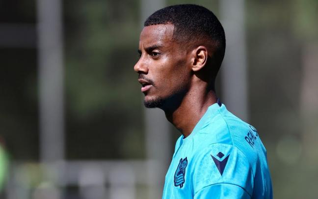 Imagen de Isak en el entrenamiento que ha completado este jueves