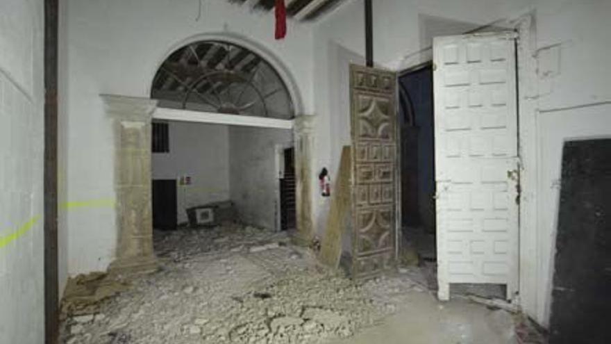 Imagen actual del zaguán del palacio.