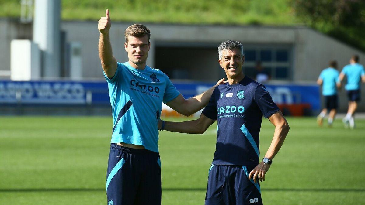 Primer entrenamiento de Alexander Sorloth a su vuelta a la Real Sociedad