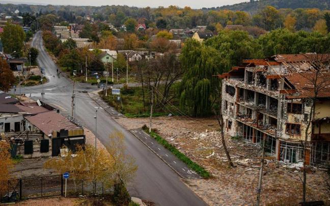 Estado en el que ha quedado la región de Donetsk tras el paso de las tropas rusas.