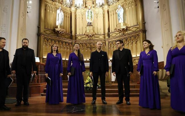 Concierto del coro ucraniano Sophia Chamber Choir en la parroquia de Alza de Donostia la semana pasada.
