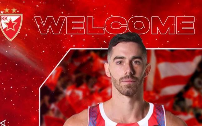 Luca Vildoza posa con la camiseta del Estrella Roja, club que ya ha anunciado su fichaje