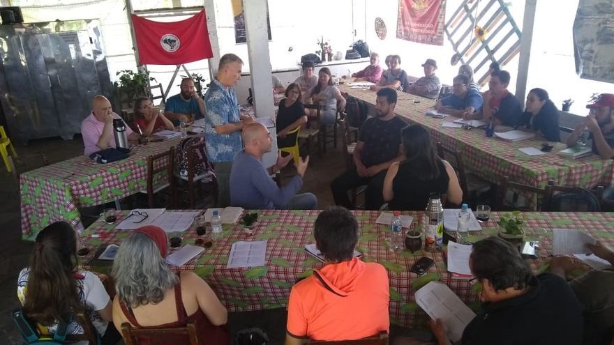 El bilbaino Natxo de Vicente ofrece un curso de formación en una cooperativa de Nova Santa Rita, Brasil.