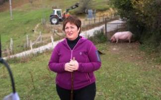 Kristina Saralegi Arribillaga, en su caserío de Leitza en 2016.