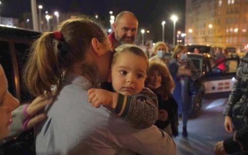 Llegada a Euskadi de una veintena de refugiados de Ucrania.