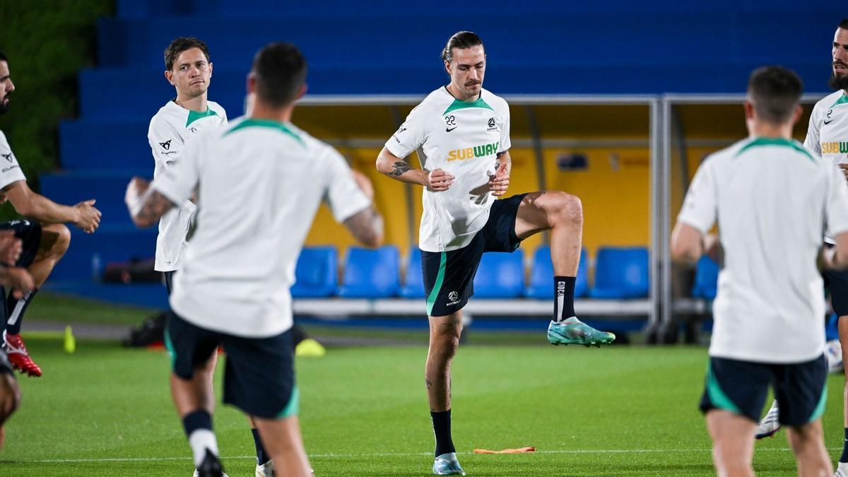 Jackson Irvine, centrocampista de Australia, en un entrenamiento previo al arranque del Mundial de Catar.