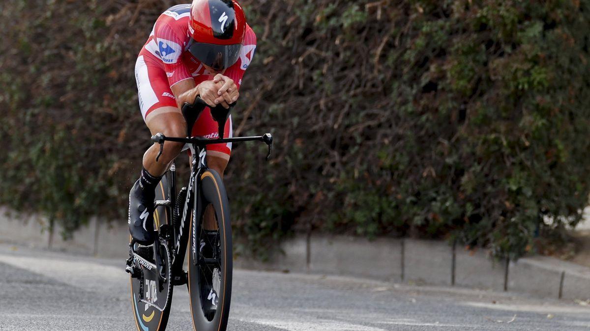 Remco Evenepoel, durante la crono entre Elche y Alicante