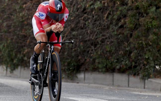 Remco Evenepoel, durante la crono entre Elche y Alicante