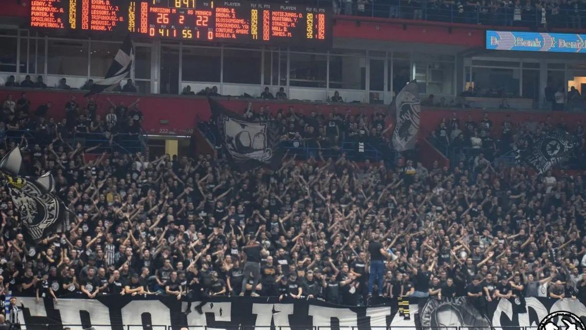 Espectacular ambiente en el Stark Arena, durante el partido ante el Partizan y el Mónaco