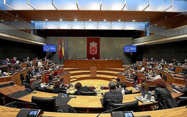 El momento de la votación en el Parlamento de Navarra, durante un pleno ordinario. | FOTO: IÑAKI PORTO