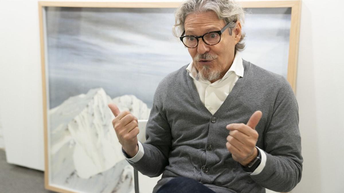 Lazkano, durante la entrevista en Altxerri