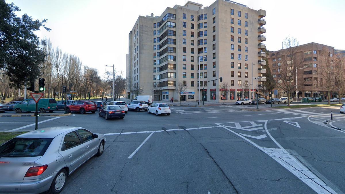 Plaza Juan XXIII de Pamplona, en el barrio de San Juan.