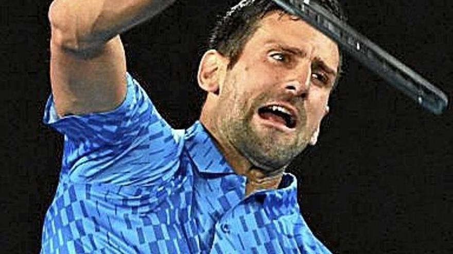 Djokovic, en el partido.