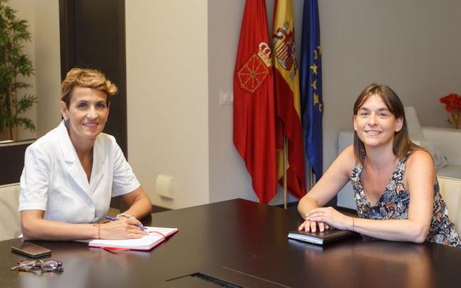 La Presidenta de Navarra, María Chivite, junto a la coordinadora de Podemos Navarra, Begoña Alfaro. La Presidenta de Navarra, María Chivite, junto a la coordinadora de Podemos Navarra, Begoña Alfaro.