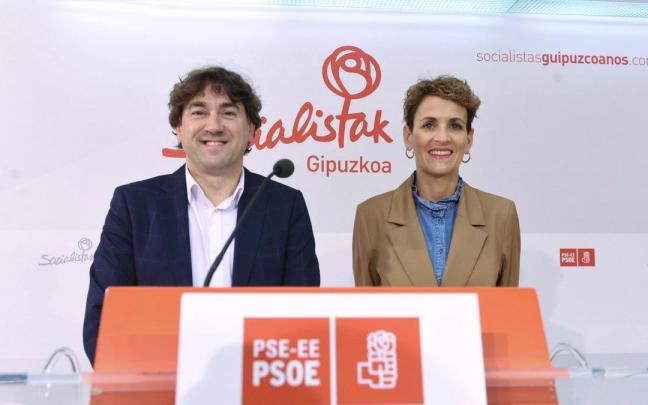 Eneko Andueza (PSE-EE) y María Chivite (PSN) se han reunido este martes en San Sebastián.