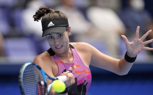 Garbiñe Muguruza durante el partido. Garbiñe Muguruza durante el partido.