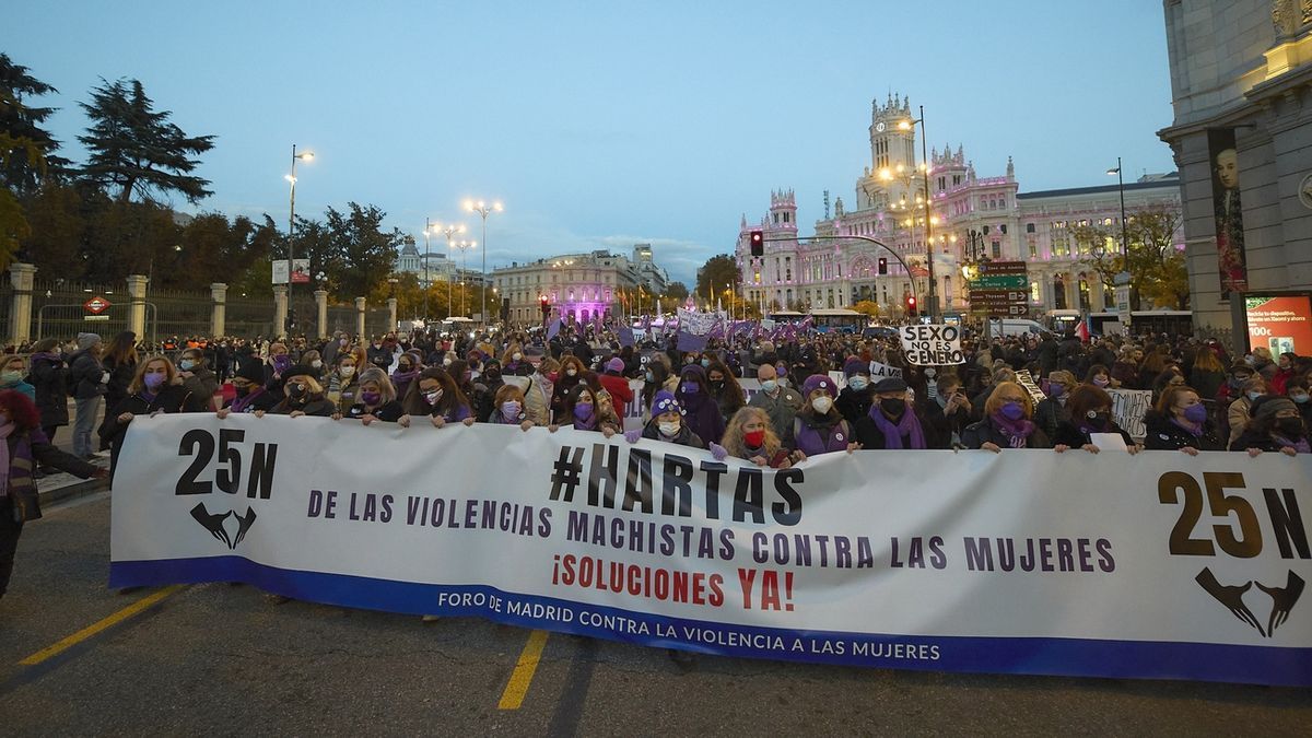 Imagen de una manifestación en contra de la violencia machista.
