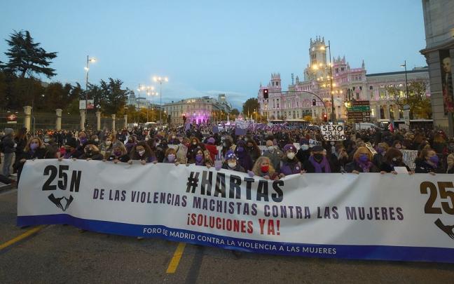 Imagen de una manifestaci&oacute;n en contra de la violencia machista.