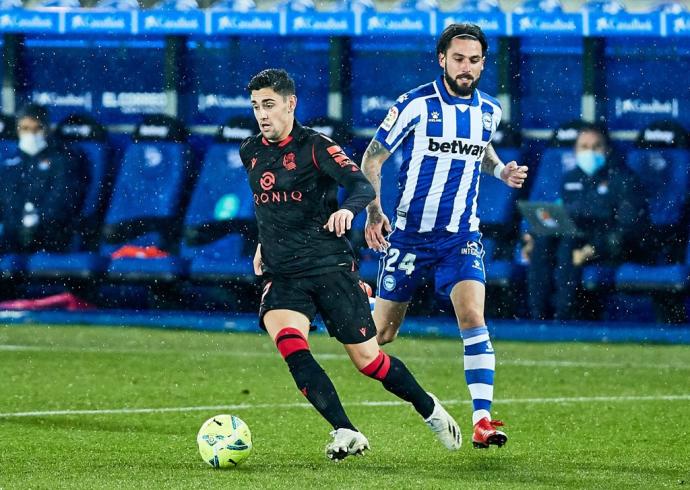 Martín Merquelanz, en el encuentro ante el Alavés.