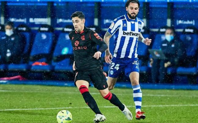 Martín Merquelanz, en el encuentro ante el Alavés.