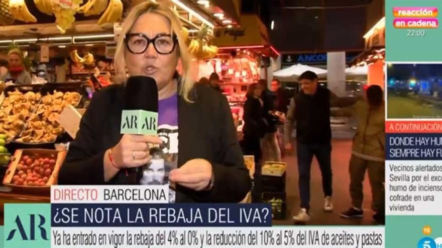 Mayka Navarro en el mercado de La Boquería.