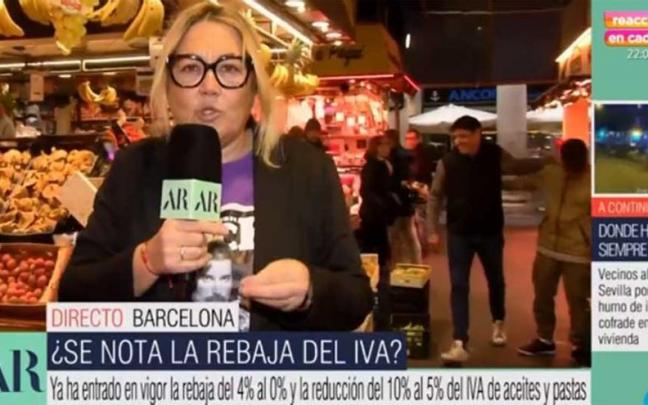 Mayka Navarro en el mercado de La Boquería. Mayka Navarro en el mercado de La Boquería.