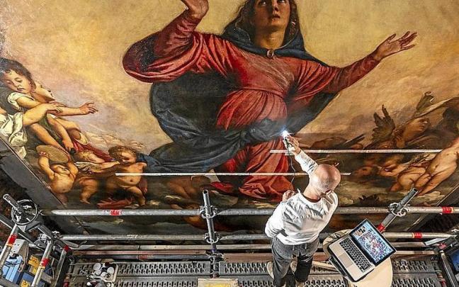 Imagen del retablo de Tiziano restaurado. | FOTO: BASÍLICA DE SANTA MARÍA GLORIOSA Imagen del retablo de Tiziano restaurado. | FOTO: BASÍLICA DE SANTA MARÍA GLORIOSA
