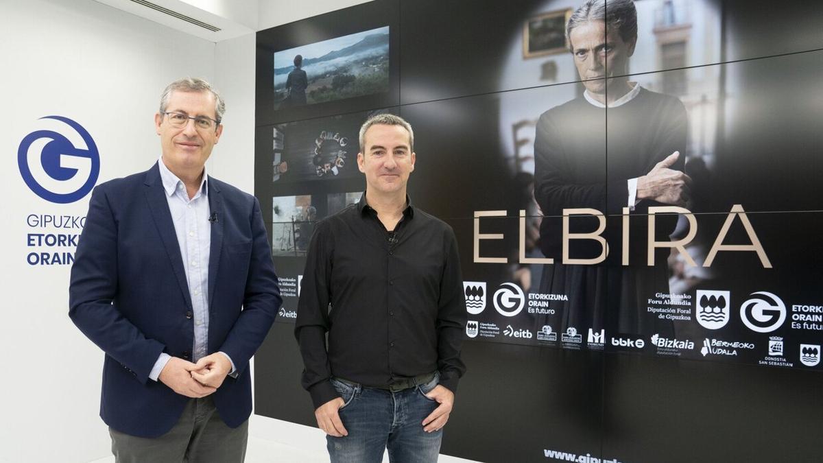 Markel Olano e Iban Gonzalez, en la presentación del documental