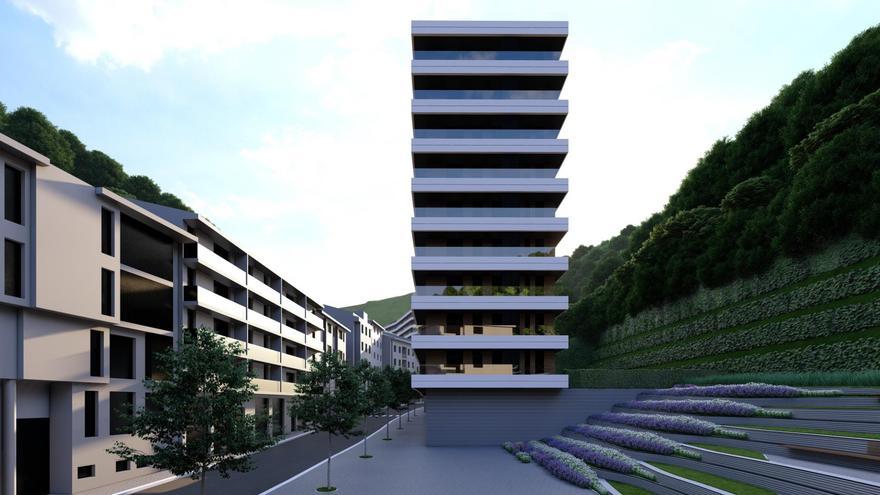 Alternativa A de diseño urbano para el Peñaskal en Bilbao