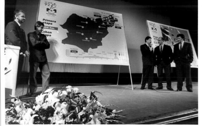 Presentación de la salida del Tour desde Donostia en 1992.