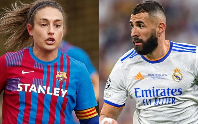 Karim Benzema, jugador del Real Madrid, y Alexia Putellas, jugadora del FC Barcelona. Karim Benzema, jugador del Real Madrid, y Alexia Putellas, jugadora del FC Barcelona.