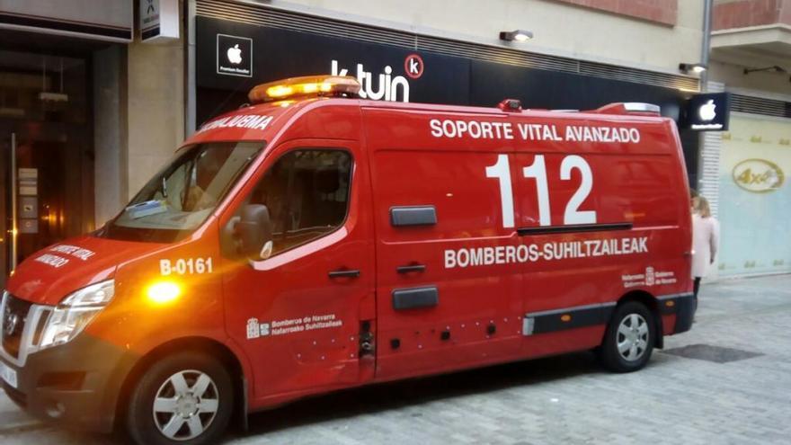 Vehículo de soporte vital avanzado de los Bomberos de Navarra.