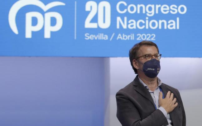 Feijóo durante su intervención en el Congreso Nacional del PP.