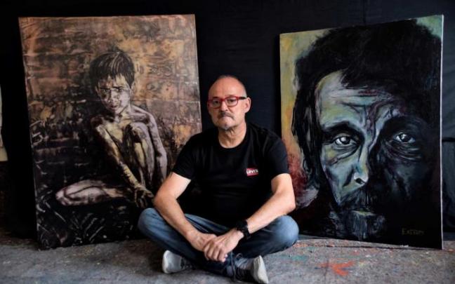 El pintor basauritarra vuelve a su pueblo natal con una exposición de pinturas que podrá verse en la Torre de Ariz.