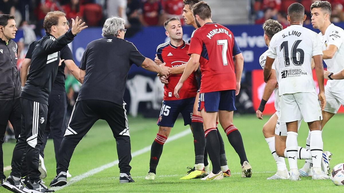 Rubén Peña, en el momento de ser expulsado el viernes.