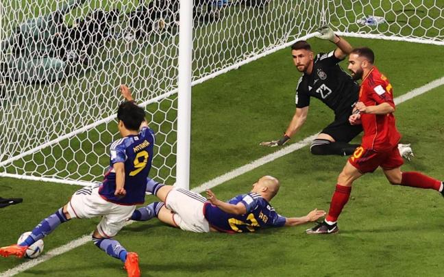 Jugada del segundo gol de Japón.