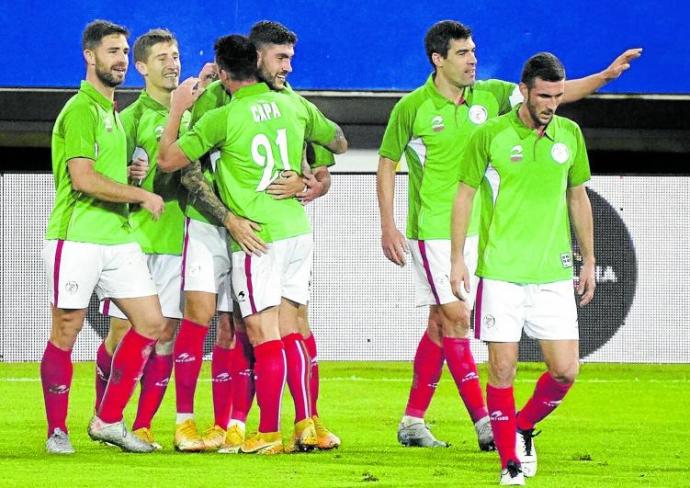 Imagen del último partido de la selección vasca masculina ante Costa Rica (2-1) en Ipurua.