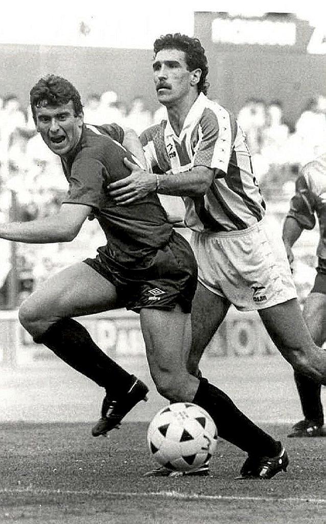 Jesús Mari Zamora, en un partido contra Osasuna en El Sadar. Foto: N.G.