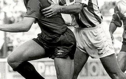 Jesús Mari Zamora, en un partido contra Osasuna en El Sadar. Foto: N.G.