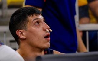 Fontecchio, en el banquillo ante el Gran Canaria.