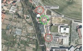 Plano de la transformación de la ronda PA-30 en el tramo Huarte-Olloki, en la zona del centro comercial Itaroa Plano de la transformación de la ronda PA-30 en el tramo Huarte-Olloki, en la zona del centro comercial Itaroa
