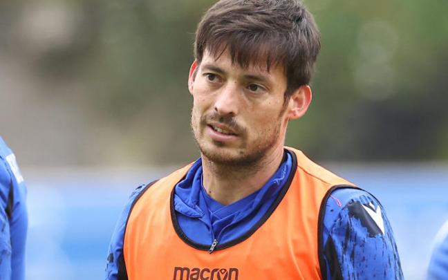 David Silva, en un entrenamiento reciente en Zubieta David Silva, en un entrenamiento reciente en Zubieta